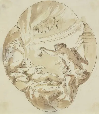 Amor och Psyche av Gaspare Diziani