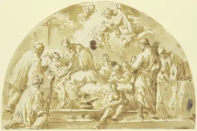 Death of a bishop av Gaspare Diziani
