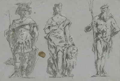 Mars, Venezia und Neptun (Scheinskulptur) av Gaspare Diziani