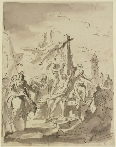 Martyrdom of a saint av Gaspare Diziani