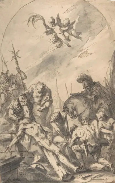 Sankt Andreas martyrium av Gaspare Diziani