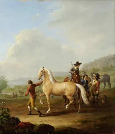 Hästmarknad av Johann Georg Pforr