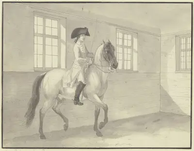 Reiter in einer Reitschule av Johann Georg Pforr