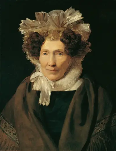 Alte Frau mit weißer Bänderhaube av Ferdinand Georg Waldmüller