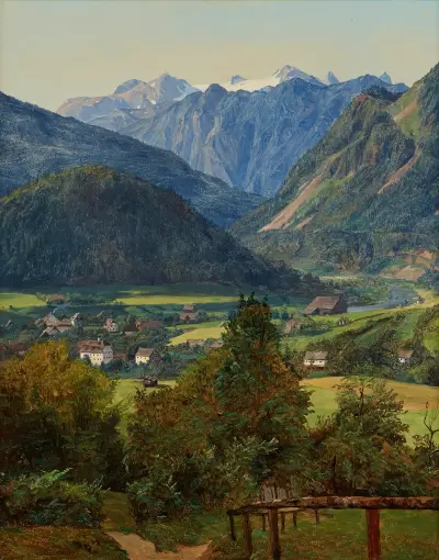 Dachstein från Sophien-Doppelblick vid Ischl av Ferdinand Georg Waldmüller