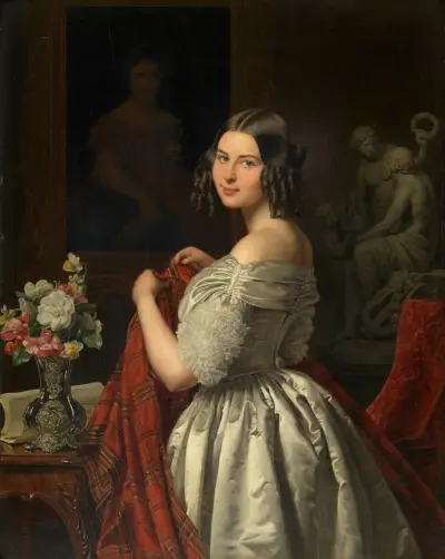 Junge Dame bei der Toilette av Ferdinand Georg Waldmüller