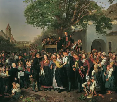Niederösterreichische Bauernhochzeit av Ferdinand Georg Waldmüller