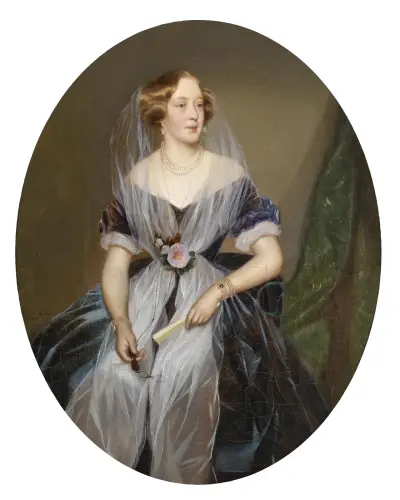 Portrait einer adeligen Dame av Ferdinand Georg Waldmüller