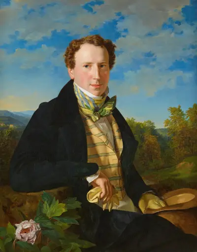 Selbstporträt in jungen Jahren von Ferdinand Georg Waldmüller
