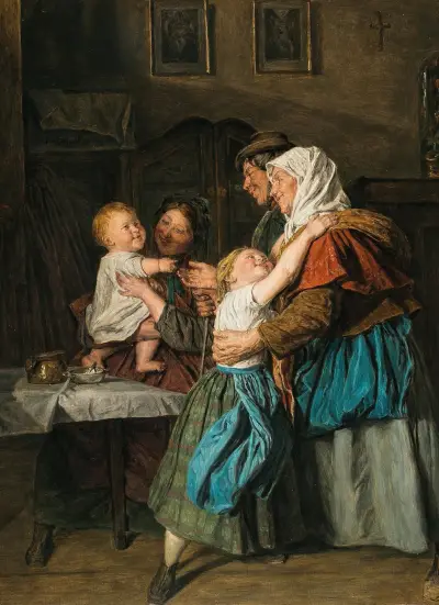 Farföräldrarnas besök av Ferdinand Georg Waldmüller