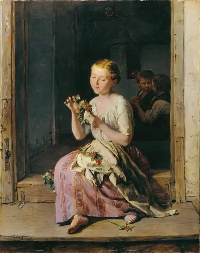 Kransbinderskan av Ferdinand Georg Waldmüller