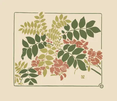 Abstract design based on flowering plants av George Auriol