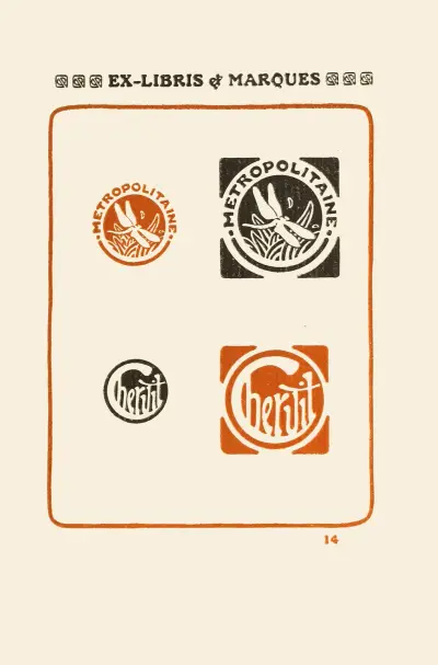 Le second livre des monogrammes, marques, cachets et es libris Pl.12 av George Auriol