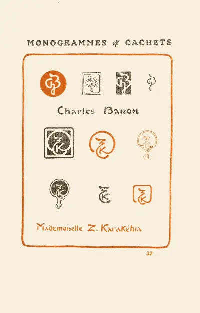Le second livre des monogrammes, marques, cachets et es libris Pl.35 av George Auriol