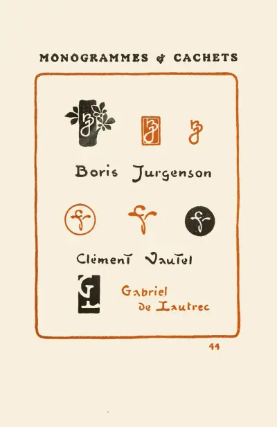 Le second livre des monogrammes, marques, cachets et es libris Pl.42 av George Auriol