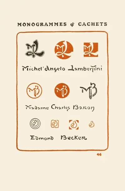 Le second livre des monogrammes, marques, cachets et es libris Pl.44 av George Auriol