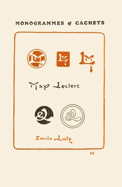 Le second livre des monogrammes, marques, cachets et es libris Pl.52 av George Auriol