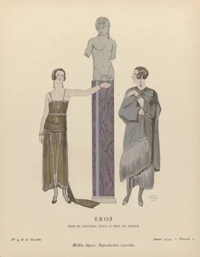 Eros. Robe et manteau pour le soir, de Worth av George Barbier