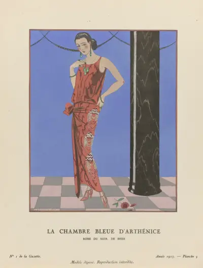 La chambre bleue d’arthénice Robe du soir, de Beer av George Barbier