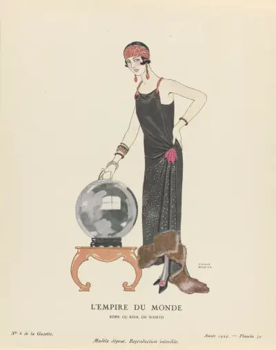 L’Empire du monde Robe du soir, de Worth av George Barbier