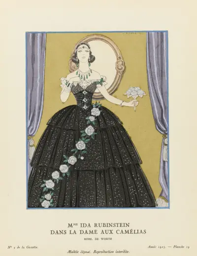 Mme Ida Rubinstein dans La Dame aux Camélias av George Barbier