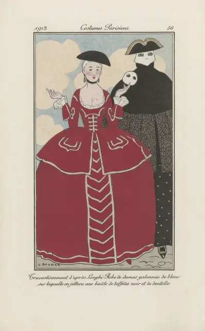 Robe de linon imprimé av George Barbier