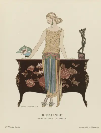 Rosalinde Robe du soir, de Worth av George Barbier