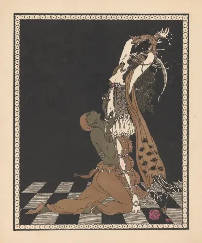 Vaslav Nijinskij och Ida Rubinstein i Schéhérazade av George Barbier