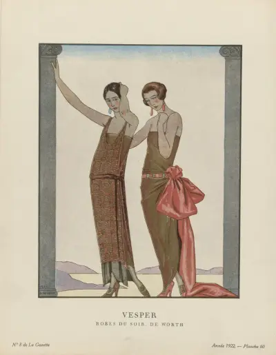 Aftonklänningar av Worth av George Barbier