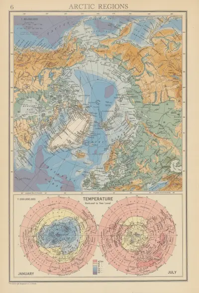 Arktiska områdenas temperatur, januari och juli av John George Bartholomew
