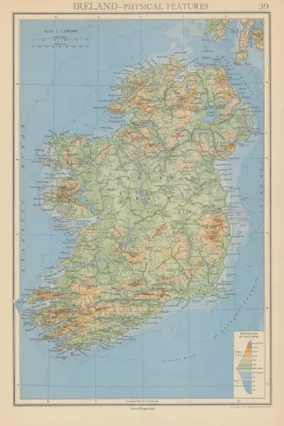 Irland – fysiska egenskaper av John George Bartholomew