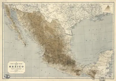The National Geographic Magazine map of Mexico av John George Bartholomew