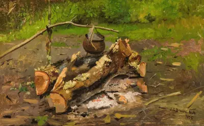 Camp in Vermont av John George Brown