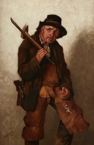 Han stretar på vid åttio av John George Brown