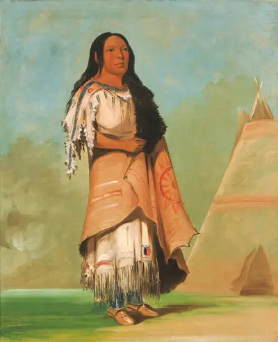 Ah’-Kay-Ee-Pix-En, Woman Who Strikes Many av George Catlin