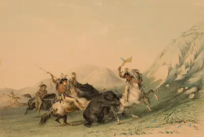 Att angripa grizzlybjörnen av George Catlin