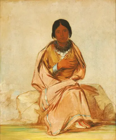Chee-A-Ex-E-Co, Daughter of Deer Without a Heart av George Catlin