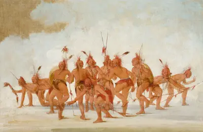 Upptäcktsdans, Sac och Fox av George Catlin