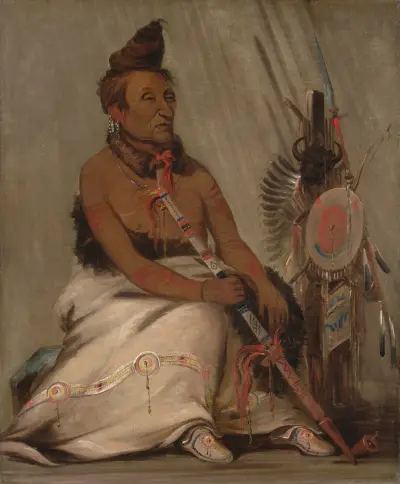 Eh-Toh’k-Pah-She-Pée-Shah, Black Moccasin, Aged Chief av George Catlin