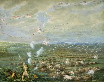 Flamingojakt i Sydamerika av George Catlin