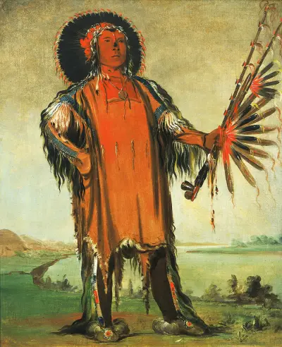 Ha-Na-Tá-Nu-Maúk, Wolf Chief, Head Chief of The Tribe av George Catlin