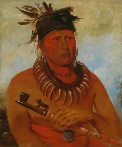 Háw-Che-Ke-Súg-Ga, He Who Kills The Osages, Chief of The Tribe av George Catlin