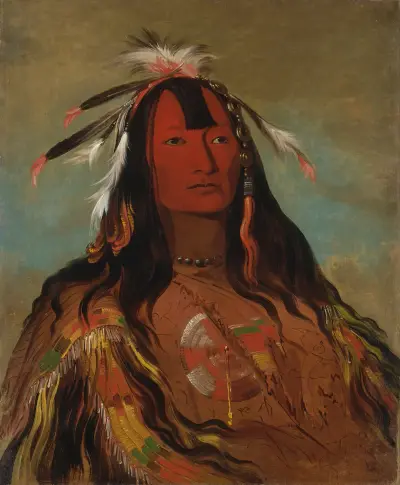 Hee-Oh’ks-Te-Kin, Rabbit’s Skin Leggings av George Catlin