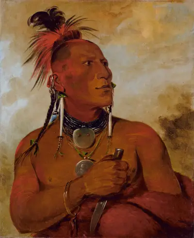 Meach-O-Shín-Gaw, Little White Bear, a Distinguished Brave av George Catlin