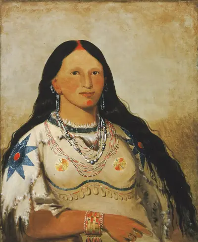 Mi-Néek-Ee-Súnk-Te-Ka, Mink, a Beautiful Girl av George Catlin