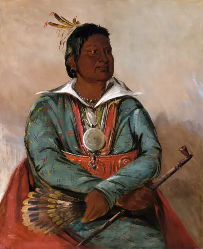 Mó-Sho-La-Túb-Bee, He Who Puts Out And Kills, Chief of The Tribe av George Catlin