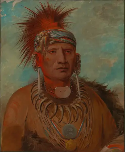 Neu-Mon-Ya, Walking Rain, War Chief av George Catlin