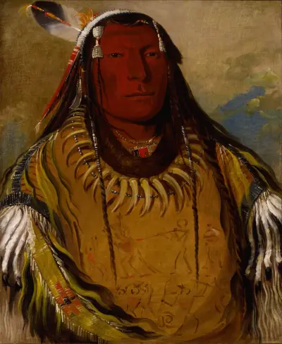 Pa-Ris-Ka-Roó-Pa, Two Crows, a Chief av George Catlin
