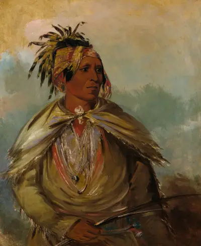 Pah-Mee-Ców-Ee-Tah, Man Who Tracks, a Chief av George Catlin