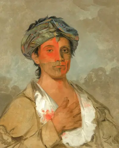 Pah-te-cóo-saw, Straight Man, Semicivilized av George Catlin